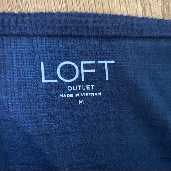 LOFT • Navy Blue Square Neckline Faux Button Top M - Picture 8 of 14